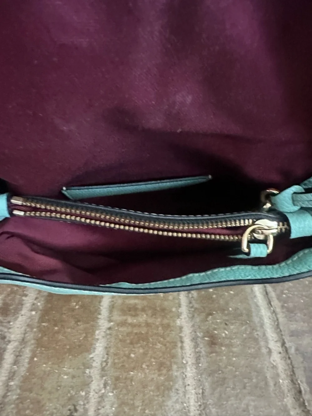 Marc Jacobs Turquoise Pebbled Leather Flap Crossbody Bag Boho Chic